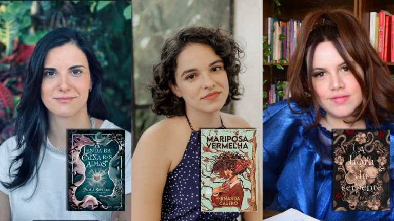 Escritoras brasileiras de fantasia vão à Bienal do Livro do Rio de Janeiro Paola Siviero, Fernanda Castro e Carol Façanha