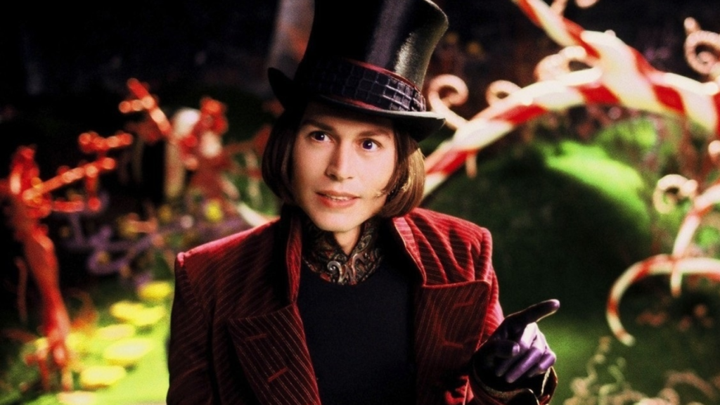 A Fantástica Fabrica de Chocolate 2005 Johnny Depp como Willy Wonka