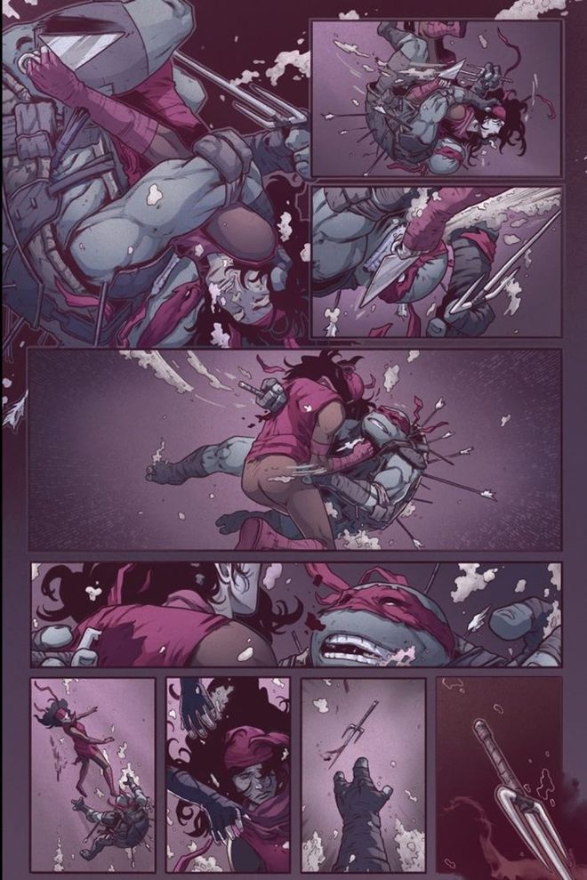 Morte do Rafael em Tartarugas Ninja: O Último Ronin (Reprodução: IDW)